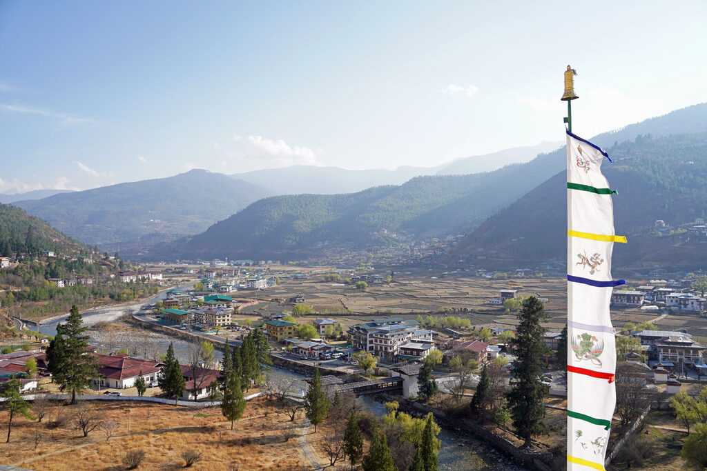 Bhutan, Paro - Aussicht vom Dzong