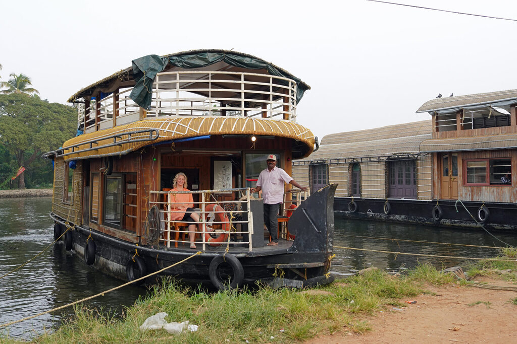 Unser Hausboot, mit dem wir die Backwaters in Kerala erleben durften